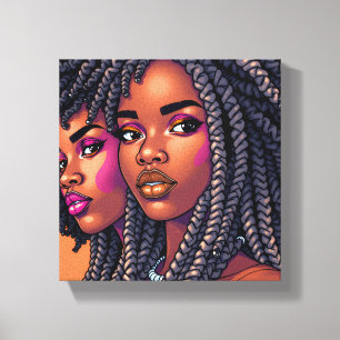 Lienzo Reinas Negras Melanina Mujeres Hermana Reinas Nara