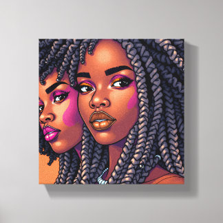 Lienzo Reinas Negras Melanina Mujeres Hermana Reinas Nara
