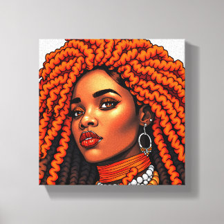 Lienzo Reinas Negras Melanina Mujeres Sista Reinas Naranj
