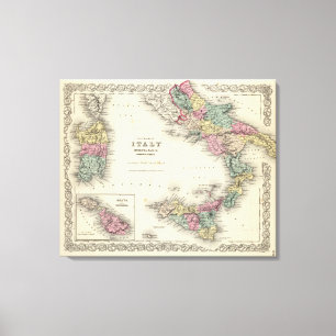 Lienzo Reino meridional de Italia de Nápoles