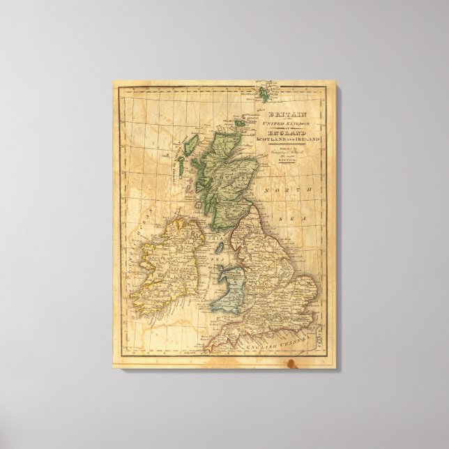 Lienzo Reino Unido de Inglaterra, Escocia e Irlanda (Anverso)