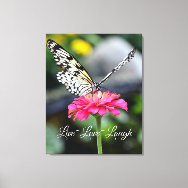 Lienzo Reír de enrejado de lienzo/Live Love (Anverso)