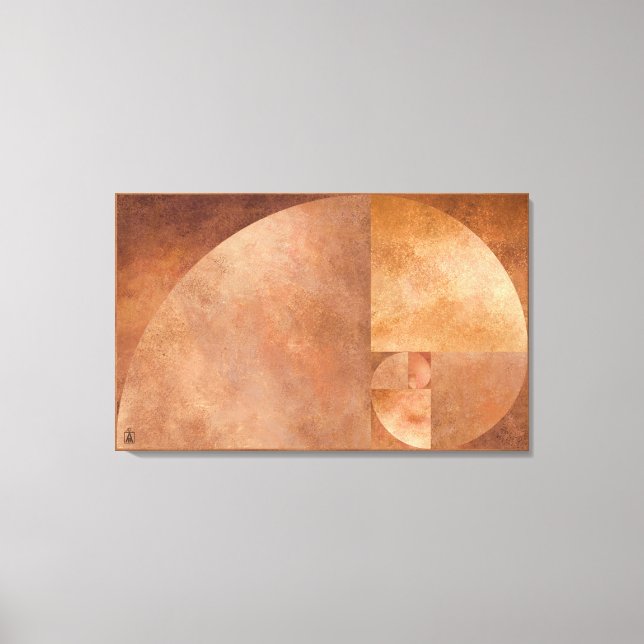 Lienzo Relación dorada, espiral fibonacci (Anverso)