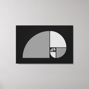 Lienzo Relación dorada, espiral fibonacci