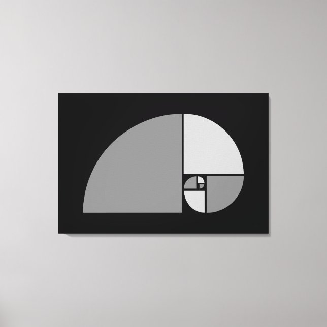 Lienzo Relación dorada, espiral fibonacci (Anverso)