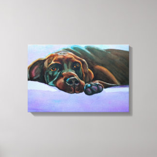 Lienzo Relajado Chocolate Lab