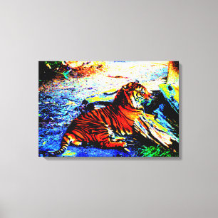 Lienzo Relajando el brillo del tigre