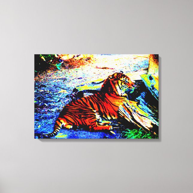 Lienzo Relajando el brillo del tigre (Anverso)