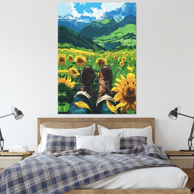 Lienzo Relajarse en el paraíso de los girasoles (Insitu(Dormitorio))