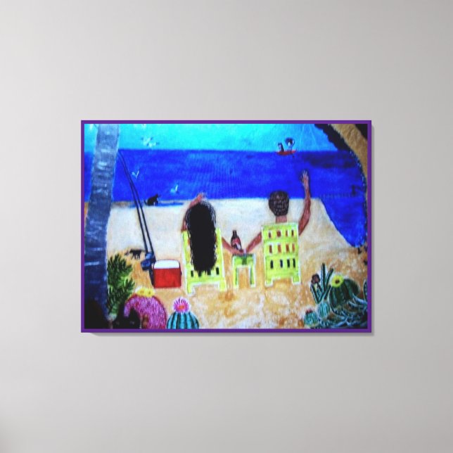 Lienzo Relajarse en la playa (Anverso)