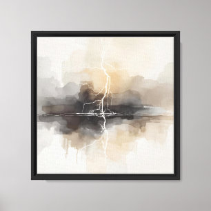Lienzo Relámpago abstracto en estampado neutrales