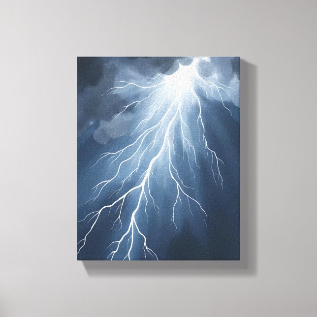 Lienzo Relámpagos | Cielo Tormentoso Acuarela (Anverso)