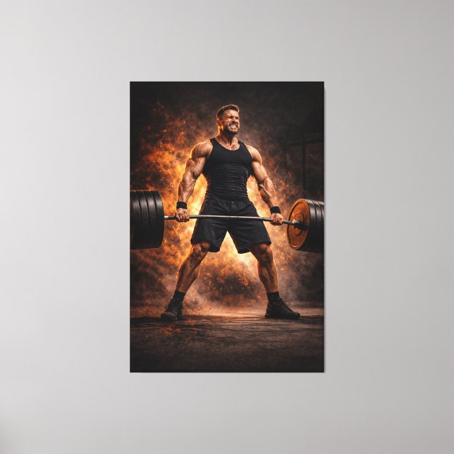 Lienzo Relentless Strength – Heavy Deadlift Power (Anverso)