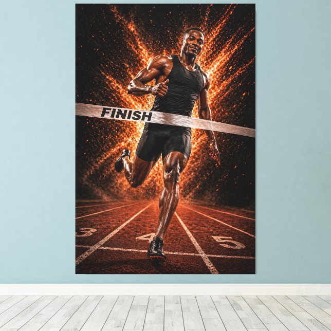 Lienzo Relentless Velocity – Sprint Victory Canvas Print (Insitu (piso de madera))