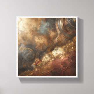 Lienzo Relieve Metálico de Lujo Abstracto - Cobre Industr