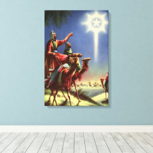 Lienzo Religión antigua, sabios con la estrella de Belén