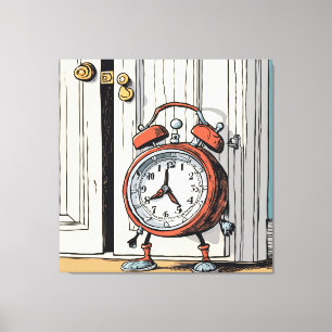 Lienzo Reloj de alarmas furtivo - Puerta caprichosa
