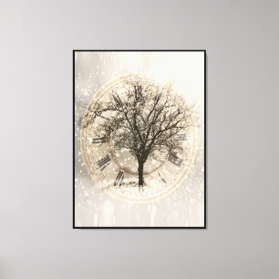 Lienzo Reloj de árbol