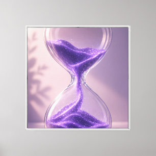 Lienzo Reloj de arena mágico morado brillante soñador ros