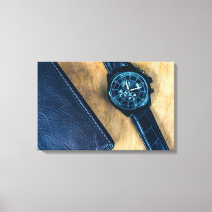 Lienzo reloj de pulsera con cartera