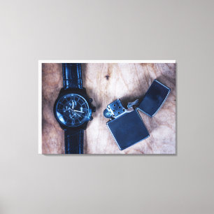 Lienzo reloj de pulsera con encendedor