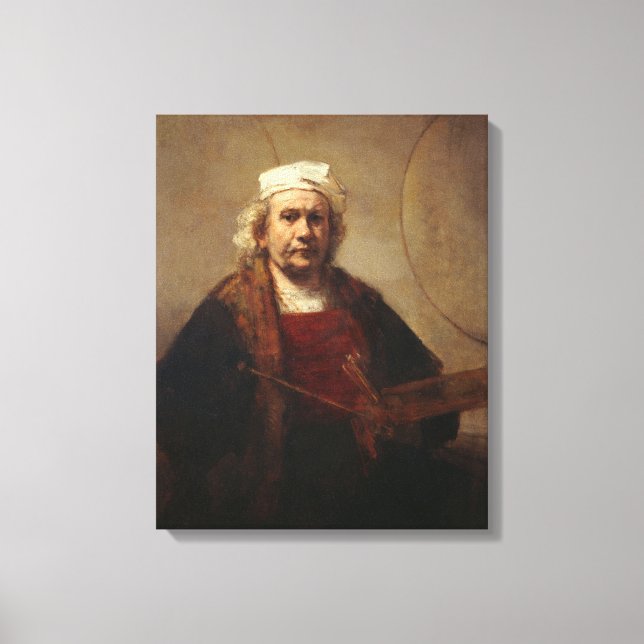 Lienzo Rembrandt autorretrato con dos círculos (Anverso)