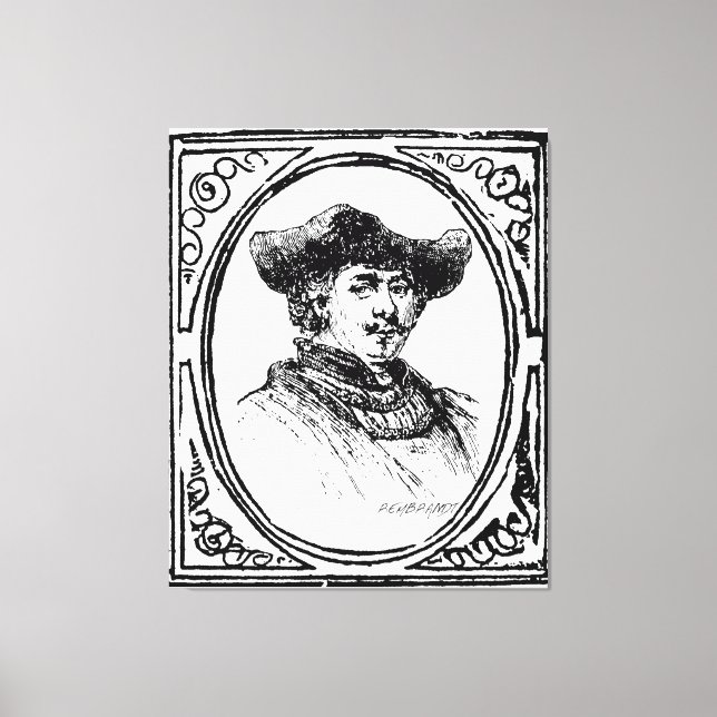 Lienzo Rembrandt Enmarcado Autoretrato Esbozo de tela (Anverso)