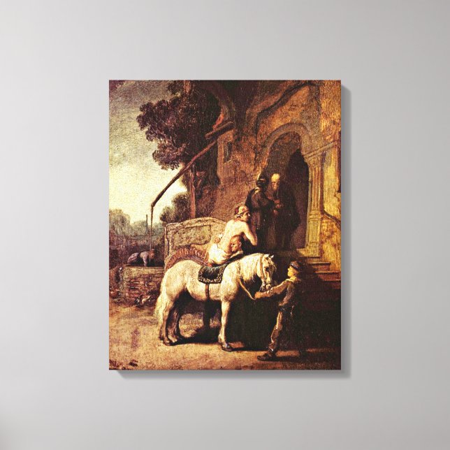 Lienzo Rembrandt van Rijn - El buen samaritano (Anverso)