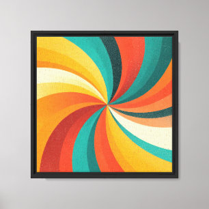 Lienzo Remolino de Color Retro – Fondo Abstracto Vintage