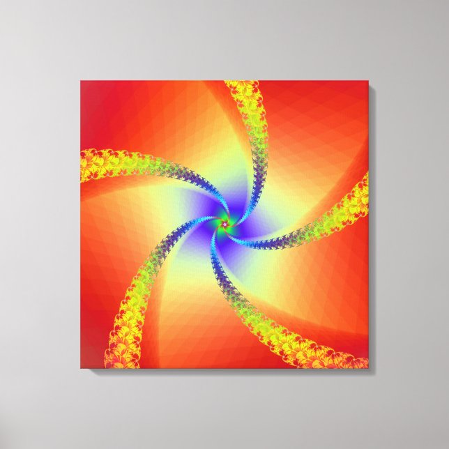 Lienzo Remolino en rojo y amarillo (Anverso)