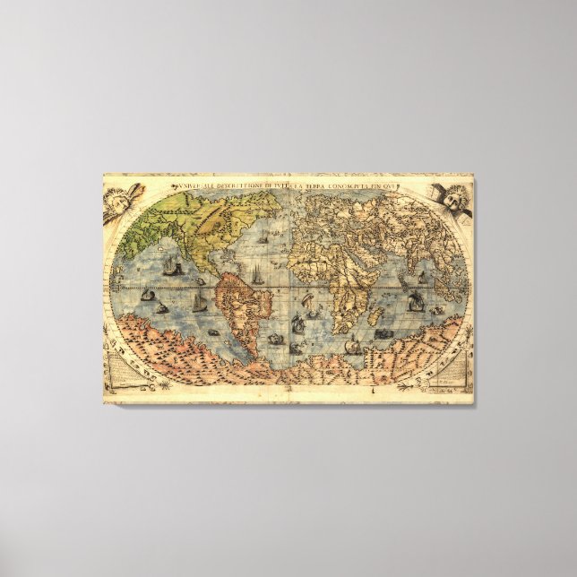 Lienzo Renacimiento del Mapa Antiquev de Forlani de 1565 (Anverso)