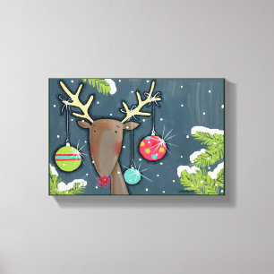 Lienzo Reno brillante del navidad