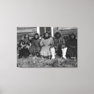 Lienzo Reno Maria y su familia en Alaska