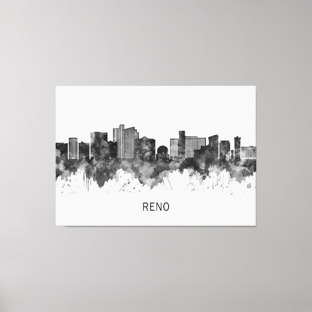 Lienzo Reno Nevada Skyline BW (Anverso)