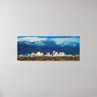 Lienzo Reno Skyline Fall y Snow Pano en Canvas