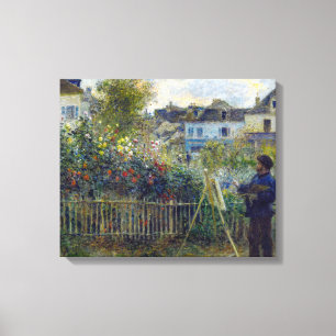Lienzo Renoir - Claude Monet pintando en su jardín