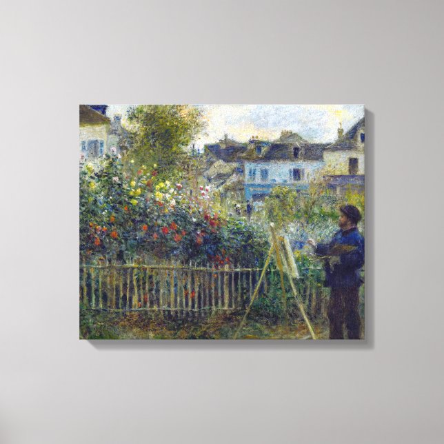 Lienzo Renoir - Claude Monet pintando en su jardín (Anverso)