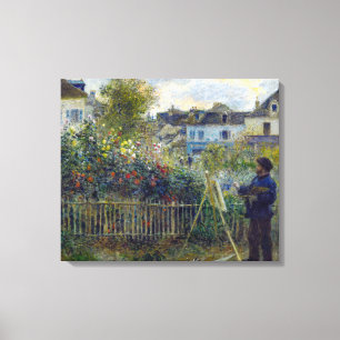 Lienzo Renoir - Claude Monet pintando en su jardín