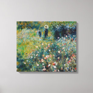 Lienzo Renoir - Mujer con sombrilla en un jardín