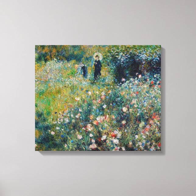 Lienzo Renoir - Mujer con sombrilla en un jardín (Anverso)