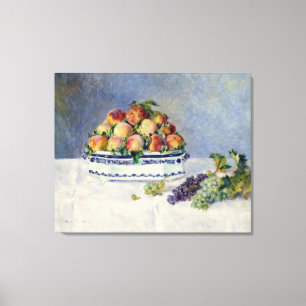 Lienzo Renoir vida con melocotones y uvas
