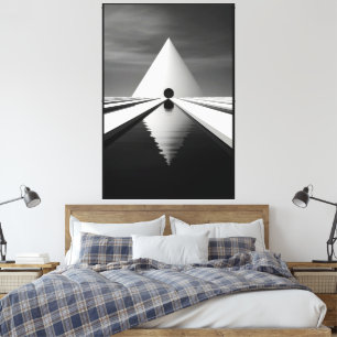 Lienzo Representación 3d en blanco y negro de 40" x 60"