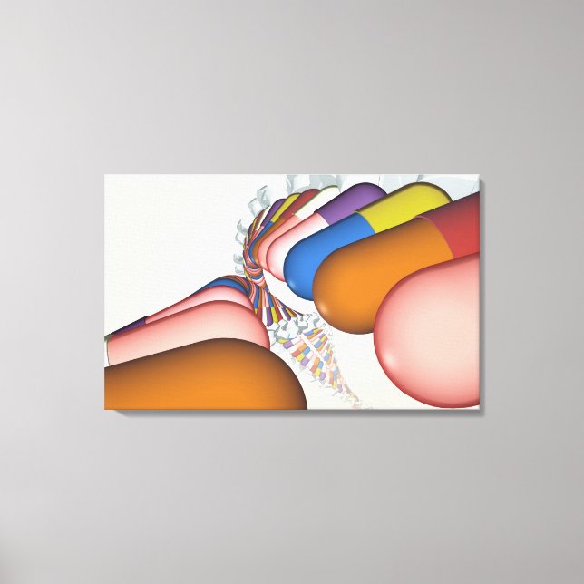 Lienzo Representación colorida de una cadena de ADN (Anverso)