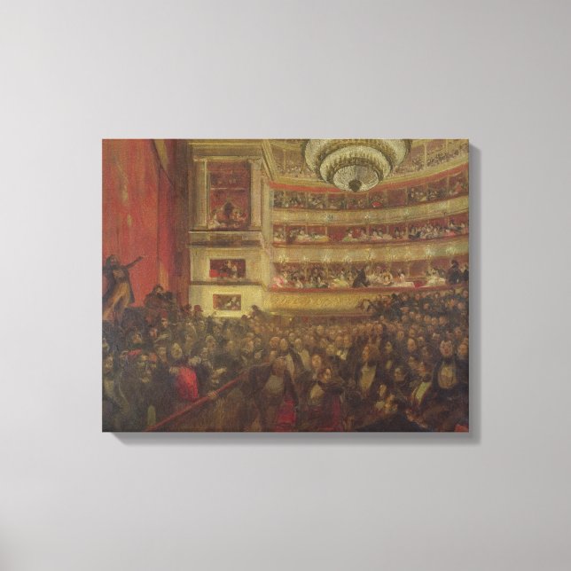 Lienzo Representación de Hernani por Victor Hugo (Anverso)