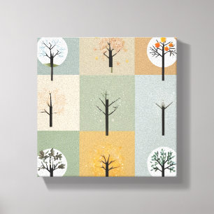 Lienzo Representación minimalista de las cuatro estacione