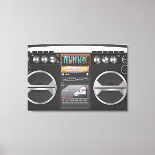 Lienzo Reproductor de música retro Boombox