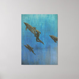 Lienzo Rescate de delfines