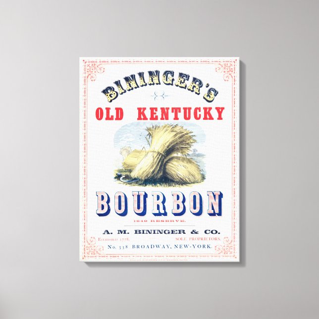 Lienzo Reserva del Viejo Kentucky Bourbon 1849 de Bininge (Anverso)