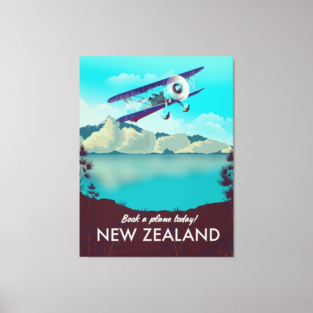Lienzo ¡Reserve hoy mismo un avión! Nueva Zelanda (Anverso)