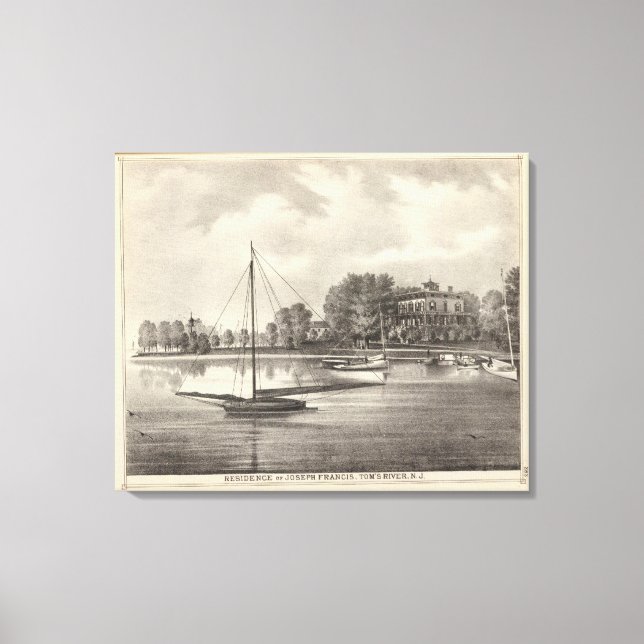 Lienzo Residencia de Joseph Francis, río de Tom, NJ (Anverso)